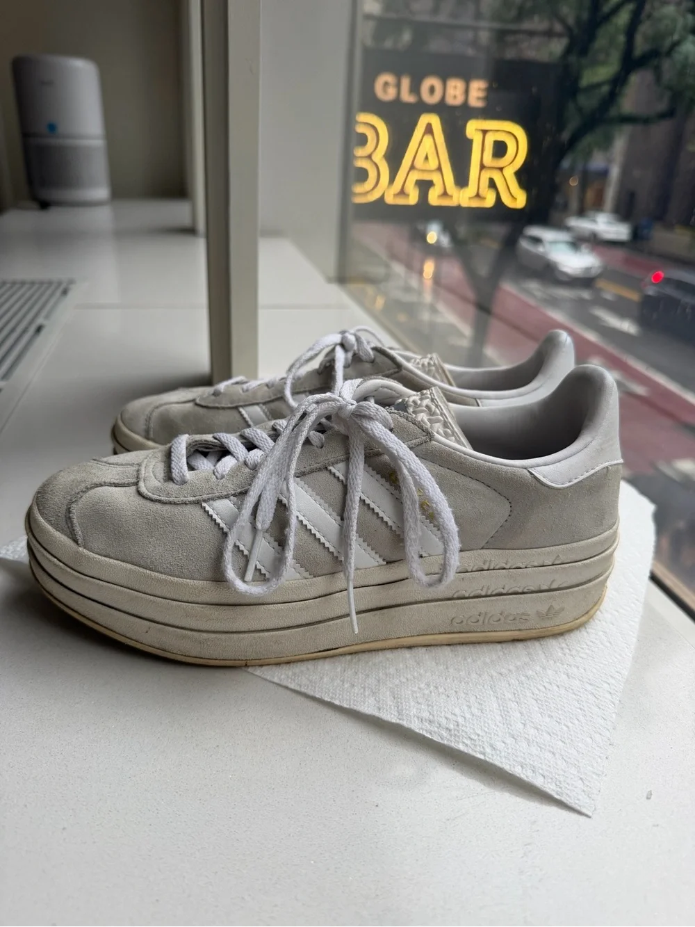 adidas Gazelle Platform Sneakers in gray
